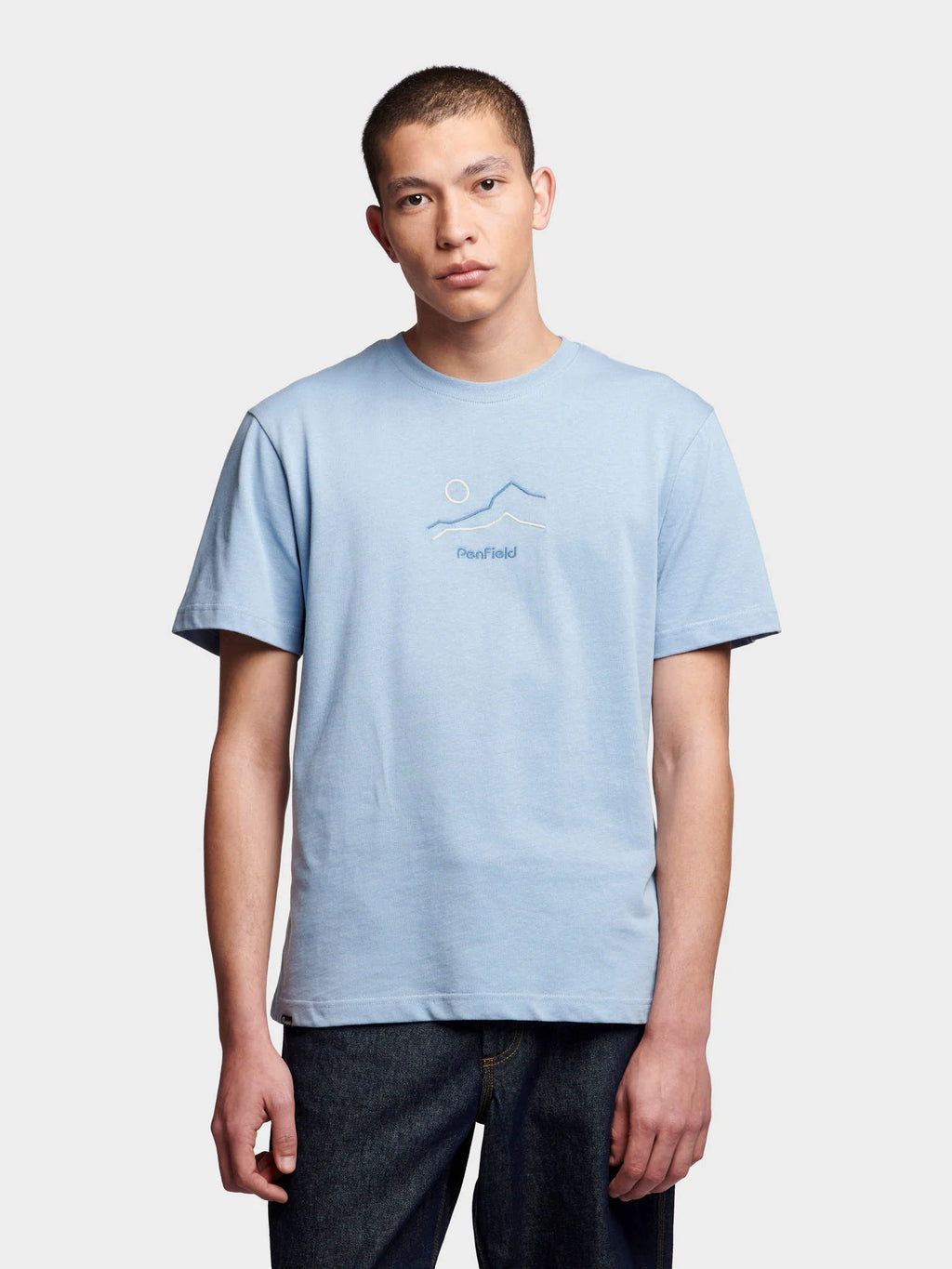 Penfield Embroidered Mountain T-Shirt Soft Chambray