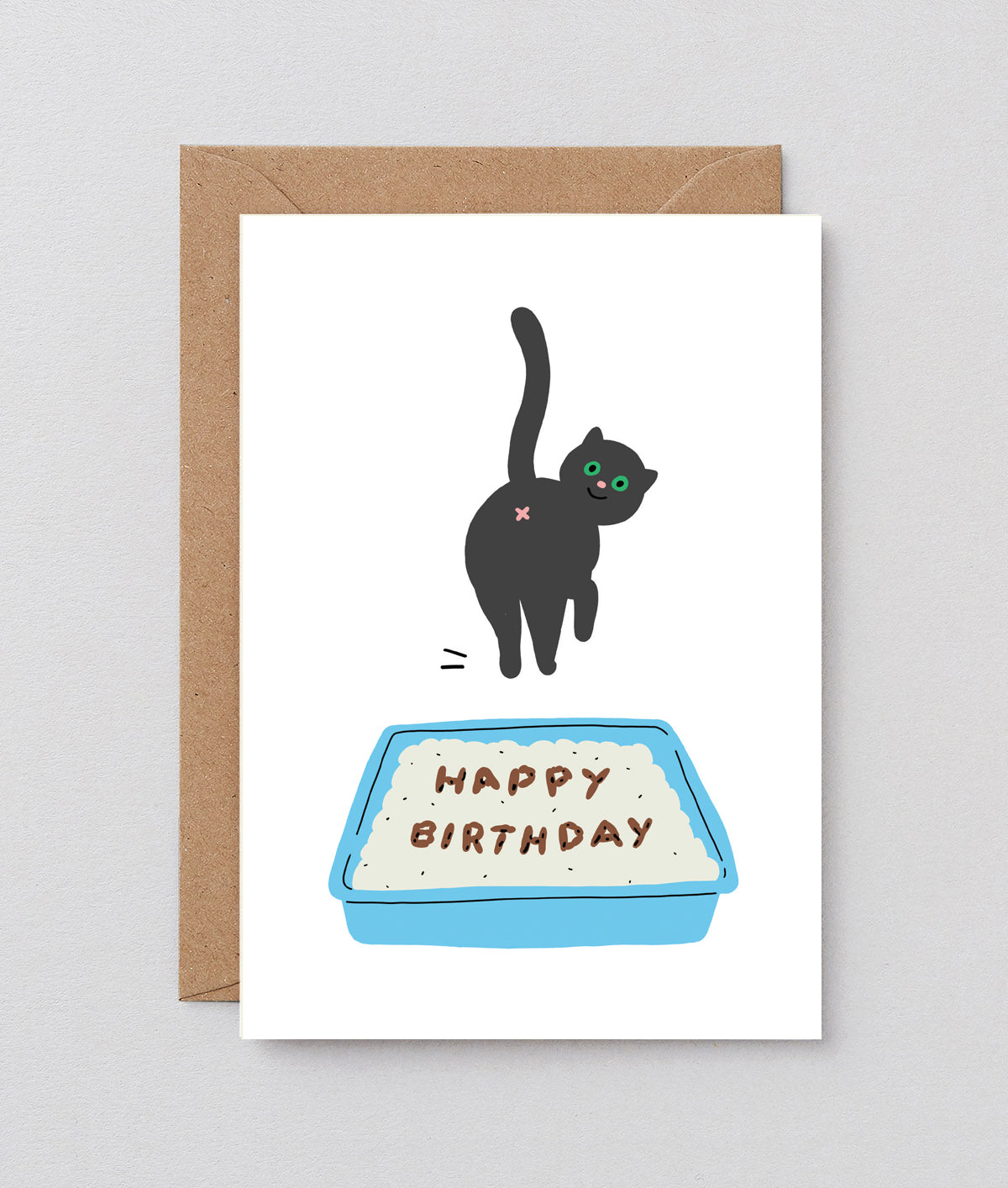 Wrap Birthday Cat Poop Card