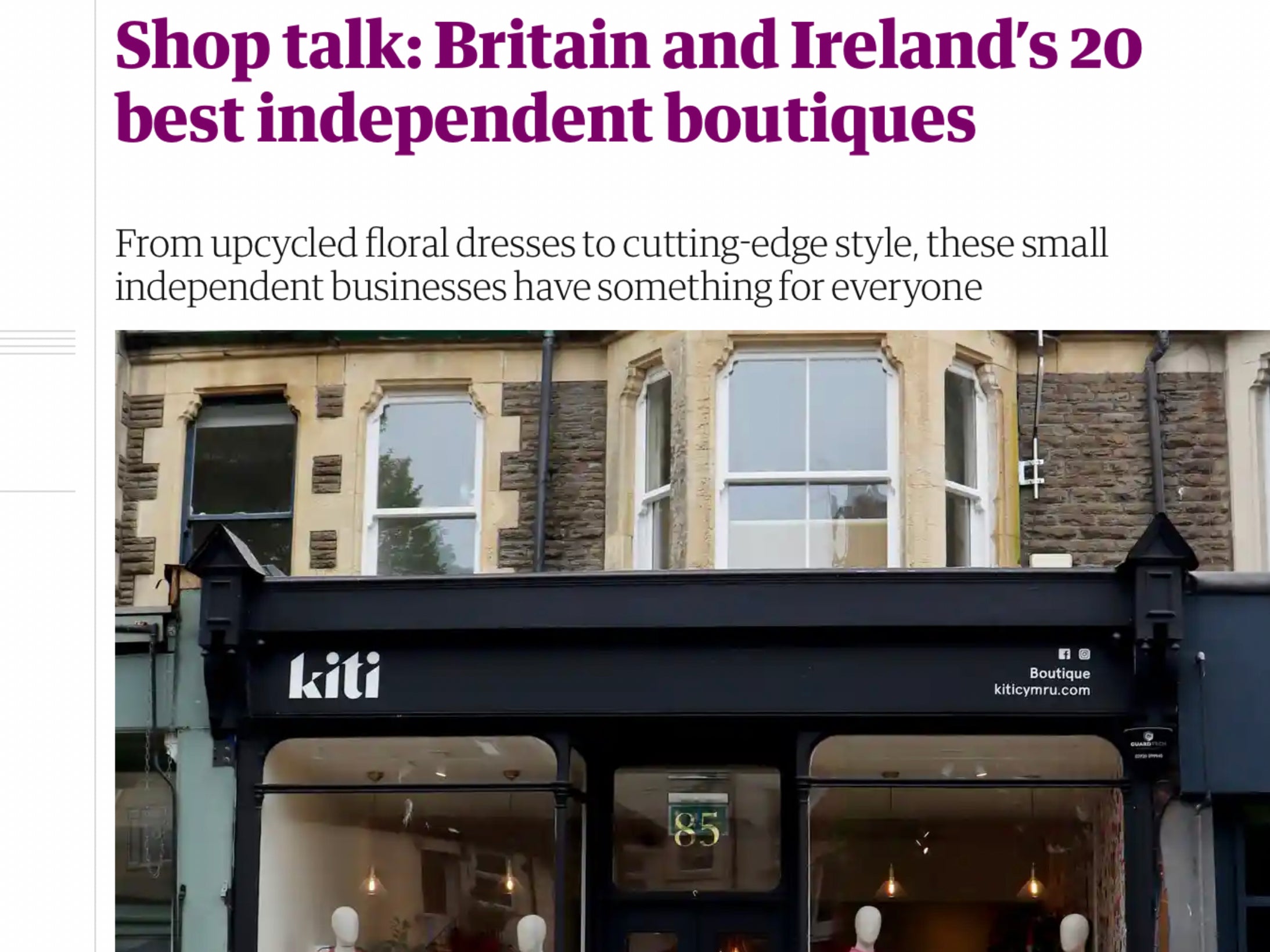 Top 20 independent boutique stores
