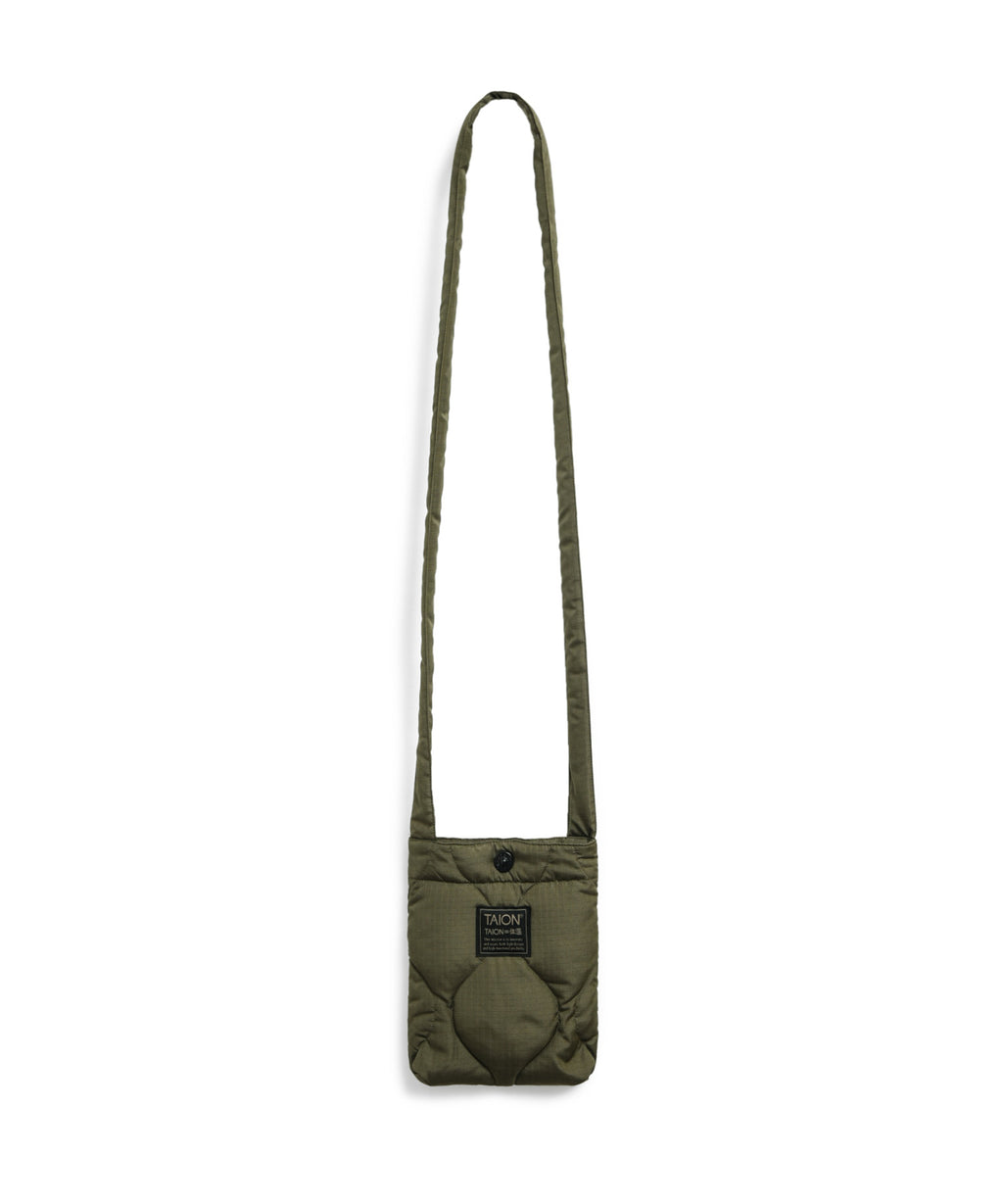 Taion Military Cross Body Down Bag Small Dark Olive