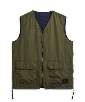 Taion Military Reversible V Neck Vest Olive