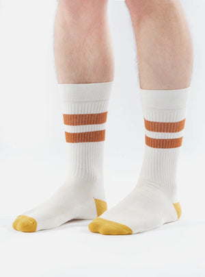 Universal Works Sport Sock Ecru Orange