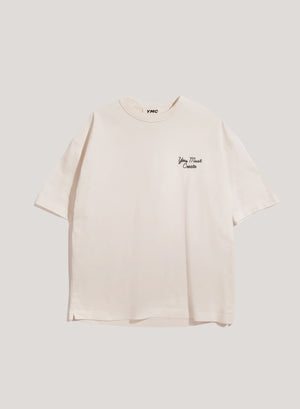YMC Triple Embroidered T-Shirt Ecru