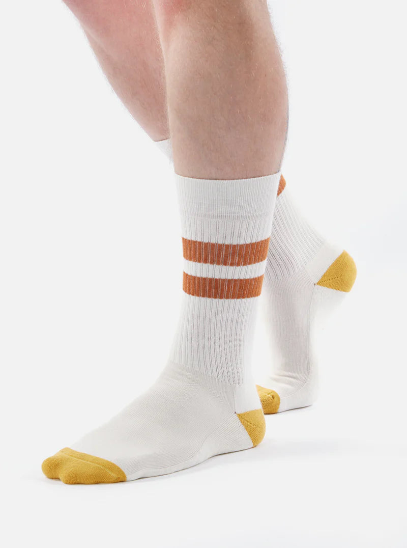 Universal Works Sport Sock Ecru Orange