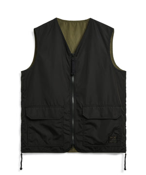 Taion Military Reversible V Neck Vest Black
