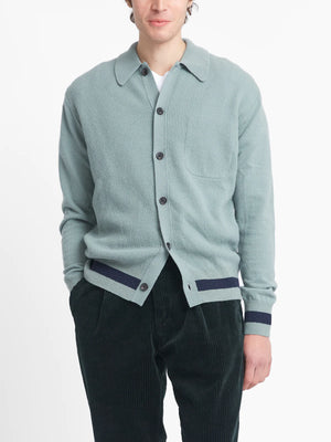 Oliver Spencer Britten Knitted Cardigan Sea Green