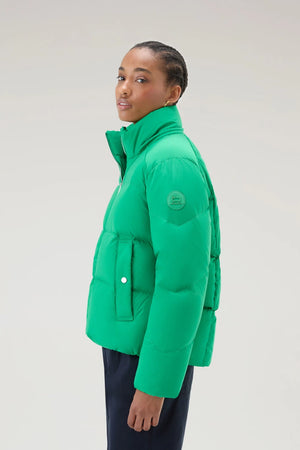 Woolrich Alsea Short Down Puffer Jacket Kelly Green