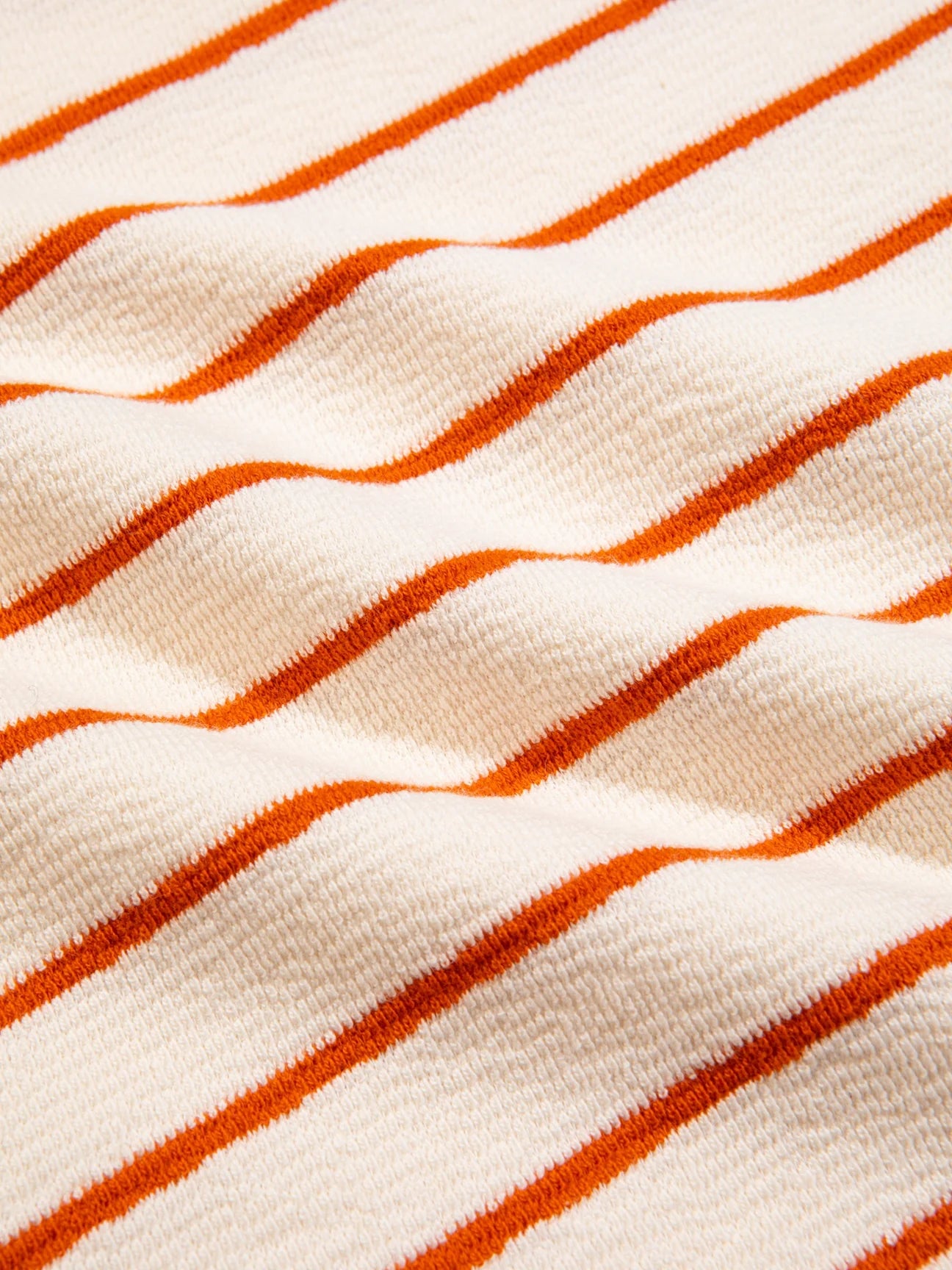 Kestin Loch Bay Polo Ecru Tangerine Stripe