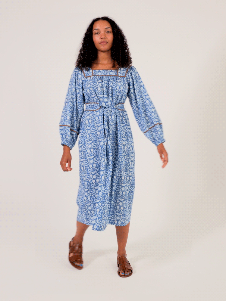 Sideline Rita Dress Blue Print