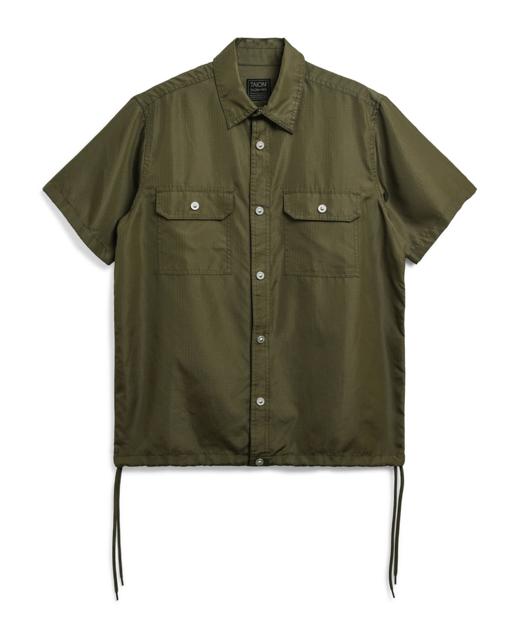 Taion Military Half Sleeve Shirts Dark Olive