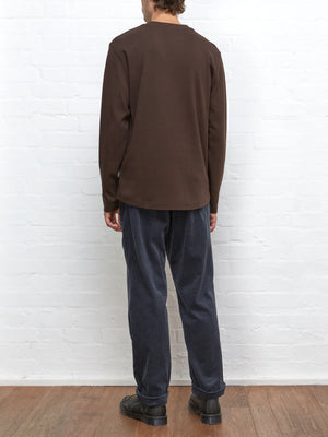 Oliver Spencer Heavy Long Sleeve T-Shirt Chocolate