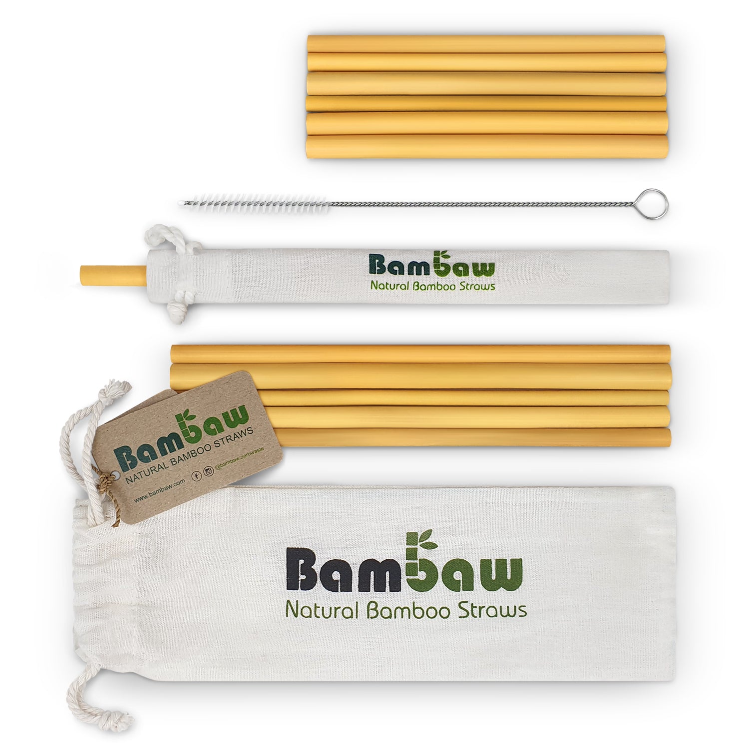 Bambaw Bamboo 12 Mixed Size Straws