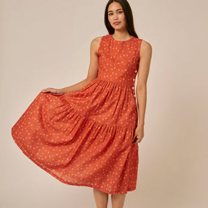 Sideline Gaia Dress Orange Print