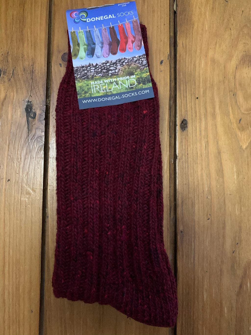 Donegal Wool Red Wine Socks